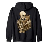 Skeleton Hugging Cat Cute Halloween Graphic Sudadera con Capucha