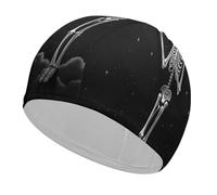 Skeleton in The Night - Gorro de natación suave unisex clásico, gorro de natación recreativo, cómodo y flexible y duradero para entrenamiento de piscina y playa