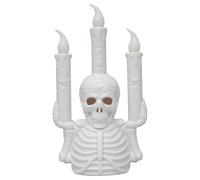 Skeleton Lamp - Flickering Tea Light Holder, Flameless Skull Candle Set