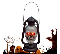 Skeleton Lantern, Handheld Light, 9.06x4.92x4.13 Inches Vintage Spooky Lamp, Creepy Decorative Prop Fixture, Portable Horror Glow Accessory, for Outdoor Porch Yard Garden Holiday Haunted House Setup