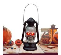 Skeleton Lantern, Handheld Spooky Light, Vintage Halloween Decor, Creepy Bone Handle Design, Flickering Glow Effect, Portable Accent Prop, Perfect for Porch, Garden, Party, 23x12.5x10.5cm