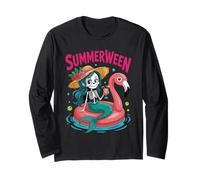 Skeleton Mermaid Floatie Happy Summerween Halloween Spooky Manga Larga