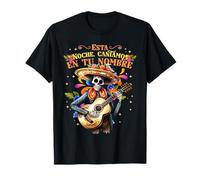 Skeleton Mexican Skull Fiesta Sombreros Mariachi Guitar Camiseta