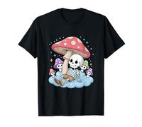 Skeleton Mushroom Pastel Goth Cottagecore Halloween Camiseta