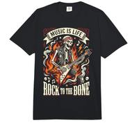 Skeleton Music Is Life Skull Rock Band Musician Skeletons Comfort Colors Adult Heavyweight T-Shirt