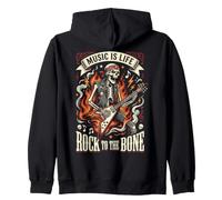 Skeleton Music Is Life Skull Rock Band Musician Skeletons Sudadera con Capucha