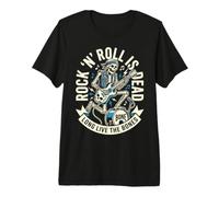 Skeleton Music Skull Rock Band Musician Skeletons Camiseta Premium