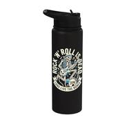 Skeleton Music Skull Rock Band Musician Skeletons Stainless Steel Insulated Water Bottle