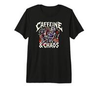Skeleton Nurse Caffeine & Chaos Night Shift Camiseta Premium