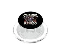 Skeleton Nurse Caffeine & Chaos Night Shift PopSockets PopGrip para MagSafe