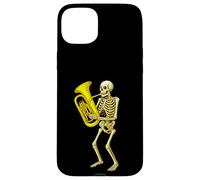 Skeleton Playing Euphonium - Orquesta de Banda de Marcha Carcasa para iPhone 15 Plus