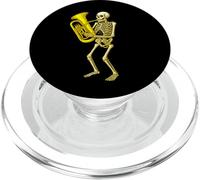 Skeleton Playing Euphonium - Orquesta de Banda de Marcha PopSockets PopGrip para MagSafe