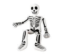 Skeleton Plush, Halloween Soft Skull Pillow, Decorative Toy, Cozy Holiday Throw Accent, Spooky Plush Decor, Ideal for Adults, Kids, Friends, Living Room, Bedroom, Workplace, Travel, 15.75 Inches