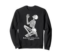 Skeleton Praying x Lord Have Mercy Sinner Gothic Blackwork Sudadera