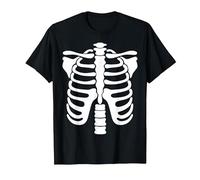 Skeleton Rib Cage Scary Easy Halloween Costume Tshirt Camiseta, Hombre, Negro, L