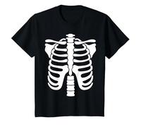 Skeleton Rib cage Scary Easy Halloween Costume Tshirt Camiseta, Niños, Negro, 6 años