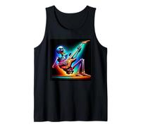 Skeleton Rock and Roller Tocando la Guitarra Camiseta sin Mangas