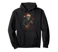 Skeleton Rocker Electric Guitar Edgy Christmas Cool Sudadera con Capucha