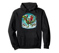 Skeleton Santa Riding T Rex Dinosaur Funny Christmas Sudadera con Capucha