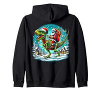 Skeleton Santa Riding T Rex Dinosaur Funny Christmas Sudadera con Capucha