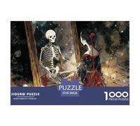 Skeleton Sits on The Grouand 1000 Stück Premium-Karton Puzzle Beauty in Mirror Stressabbau Kreatives Spiel Puzzles Als Wohnaccessoires 38x26cm/1000pcs