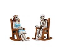 Skeleton Statues for Halloween Home Decor Resin Skeleton Figurines Sitting on Chair for Table Centerpeice Room Desk Office Decor
