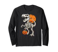 Skeleton Trex Dinosaurio Calabaza Halloween Niños Niñas Niños Manga Larga