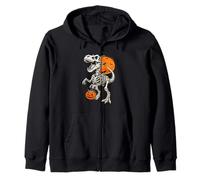 Skeleton Trex Dinosaurio Calabaza Halloween Niños Niñas Niños Sudadera con Capucha