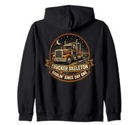 Skeleton Trucker Haulin Desde el Primer día Big Rig Sudadera con Capucha