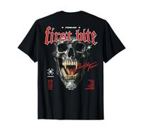Skeleton Vampire Vintage Streetwear Urban Y2K Back Print Camiseta
