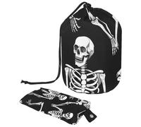 Skeletons and Bones - 1 bolsa de cosméticos con mini bolsa con cremallera, bolsa de aseo de viaje para mujer, organizador de maquillaje con cordón, bolsa portátil impermeable, Multicolor 01,