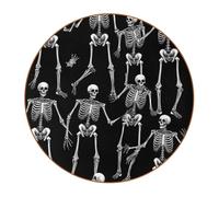 Skeletons and Bones 2_10 - Posavasos redondos de piel de microfibra