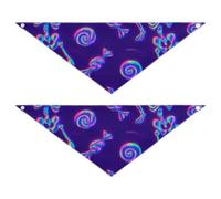 Skeletons and Candies - Bufanda triangular para mascotas, buena transpirabilidad, juego de 2 para uso diario en diferentes etapas, 30 x 12 y 2 pulgadas