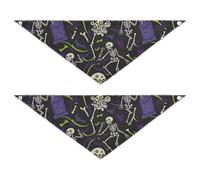 Skeletons and Tombstones - Bandanas para perro, piel suave y ligera, 2 unidades para uso al aire libre, mascotas que quieren vestirse hasta 30 x 12 2 pulgadas