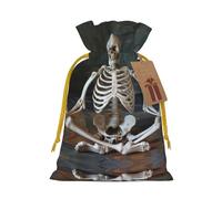 Skeletons - Bolsas de regalo reutilizables con cordón, con estampado de yoga, perfectas para vacaciones y fiestas