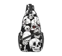 Skeletons Cross Chest Bag Sling Mochila Moda Senderismo Daypack Unisex Chest Shoulder Bag