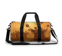 Skeletons Dancing in The Pumpkin Patch - Bolsa de viaje para gimnasio, para mujeres y hombres, bolsa de lona cilíndrica con correa para el hombro