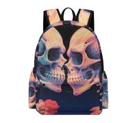 Skeletons in Love - Bonita mochila de viaje ligera e informal para laptop para hombres y mujeres, estampado gráfico