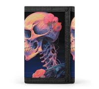Skeletons in Love - Cartera de tres pliegues con bolsillo frontal con ventana de identificación, regalos para hombres y mujeres, Estilo:, Talla única, MHXYZHW
