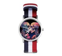 Skeletons in Love - Reloj de pulsera de cuarzo personalizado con números arábigos con correa ajustable para hombres y mujeres, Estilo:, regular, MHXYZHW