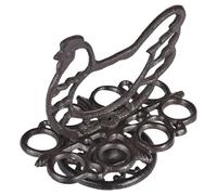 Skelter para huevos de hierro fundido: soporte de metal rústico de 18 centímetros, estante de torre de almacenamiento para encimera, de exhibición giratorio resistente con marco de diseño vint