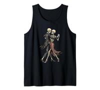 Skelton Tango Dancers Halloween Pareja Bailando Skeltons Love Camiseta sin Mangas