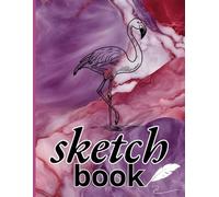 Sketch Book: A Large 8.5x11 Inch Sketchbook with 150 Premium White Pages | Perfect for Doodling, Drawing, Coloring, Sketching, Patterns, and More | ... and Teens | Flamingo - Purple-Red-White Swirl