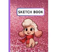 Sketch Book - Cute Dog on Pink Background - 8.5x11 Inch, Large Size Blank Note Book, 100 Pages, White Paper, Best Gifts for Girls