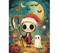 Sketch Book: Cute Grim Reaper Catching Ghost: Ideal for drawing, journaling, or practicing art. Size 8.5 x 11 inches and 100 blank pages