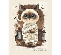 Sketch Book Mummy Siamese Cat in Halloween Costume: Perfect for sketching, drawing, and doodling. Size 8.5x11 inches and 100 pages