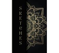 Sketch Book: Sketchbook For Artist Drawing Blank Paper Pad 6" x 9" - Notebook 150 Pages Blank Paper Book For All Ages Gold Mandala
