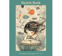 Sketch Book: Sketchbook for Girls, Drawing Supplies for Teens, Doodle Pad Paper, Green Ocean Aesthetic, 8.5 x 11 inches 100 Pages