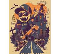 Sketch Book Spooky Skateboard Halloween Vintage Style: Perfect for sketching, doodling, character design, or storyboarding. Size 8.5 x 11 inches and 100 pages.