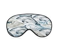 Sketch Dolphin Pattern Sleep Mask Blindfold Colorful Sea Animals Ajustable Super-Smooth Soft Eye Mask Cover para Hombres Mujeres Viajes y siesta